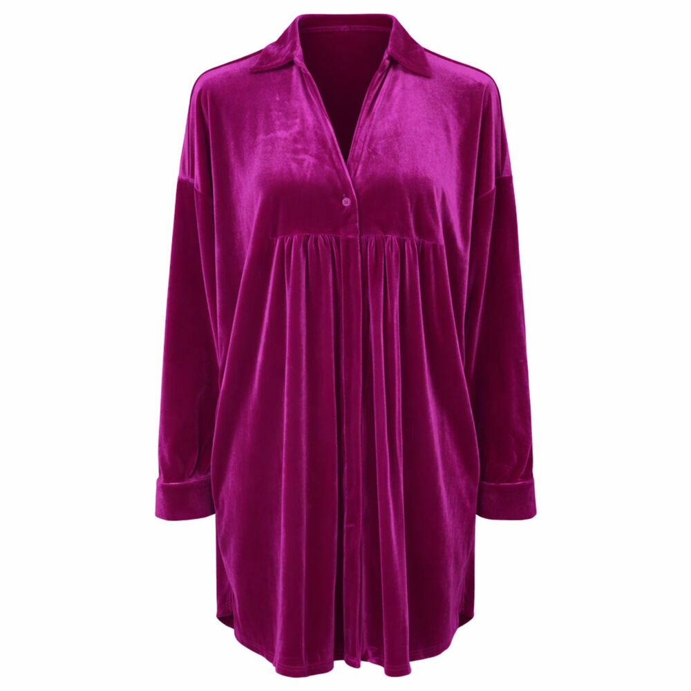 EASEL BOUTIQUE SUPER SOFT VELVET CASUAL OVERSIZED TUNIC SHIFT DRESS SZ. SMALL